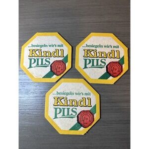 3 Vintage Kindl Pils ...besiegeln wir's mit Beer Coasters